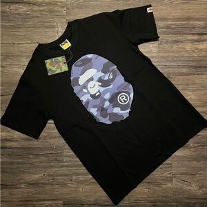 Bape Mens T-Shirt Blue Camo